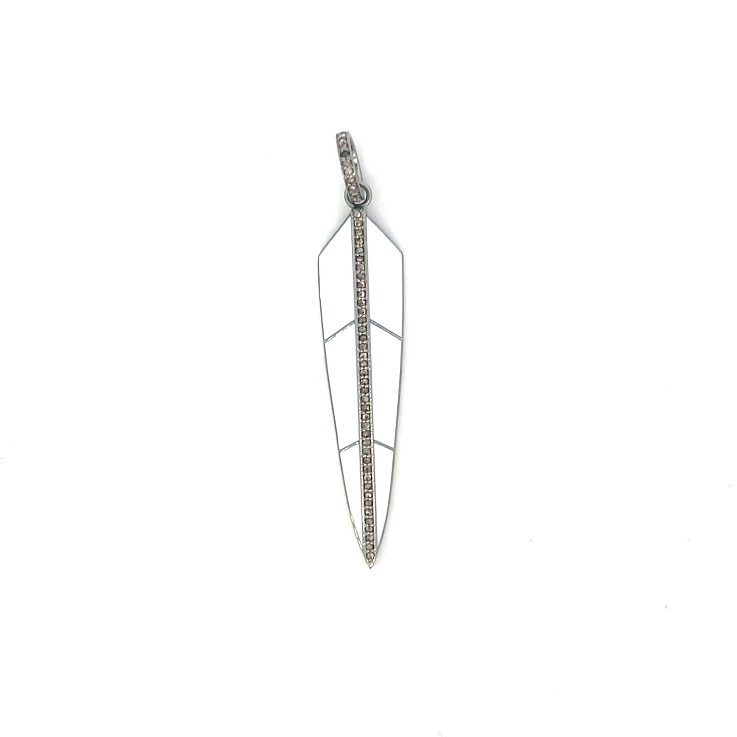Sterling Enamel Feather Pendant