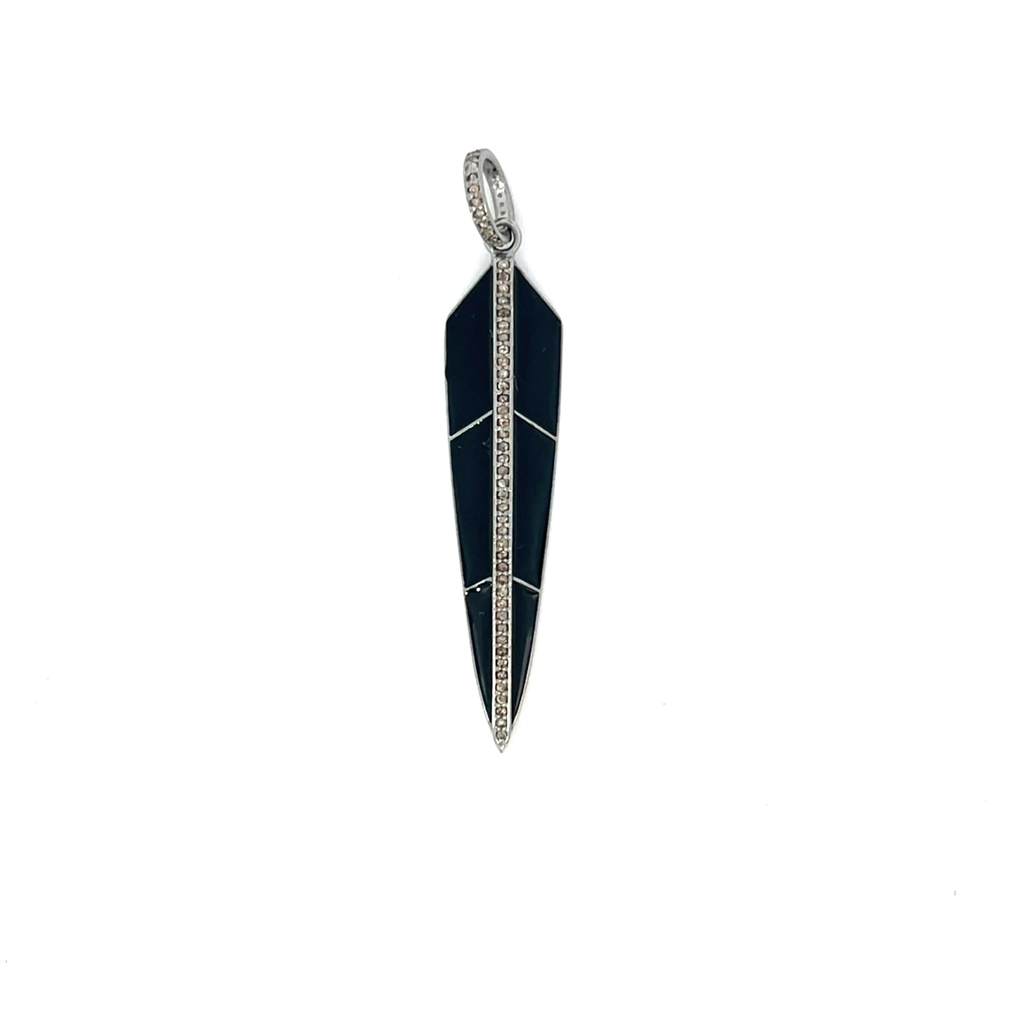 Sterling Enamel Feather Pendant
