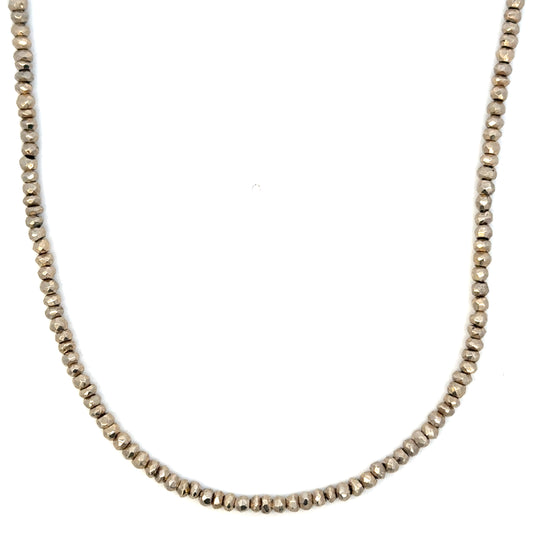 Silver Coated Pyrite Strung Necklace