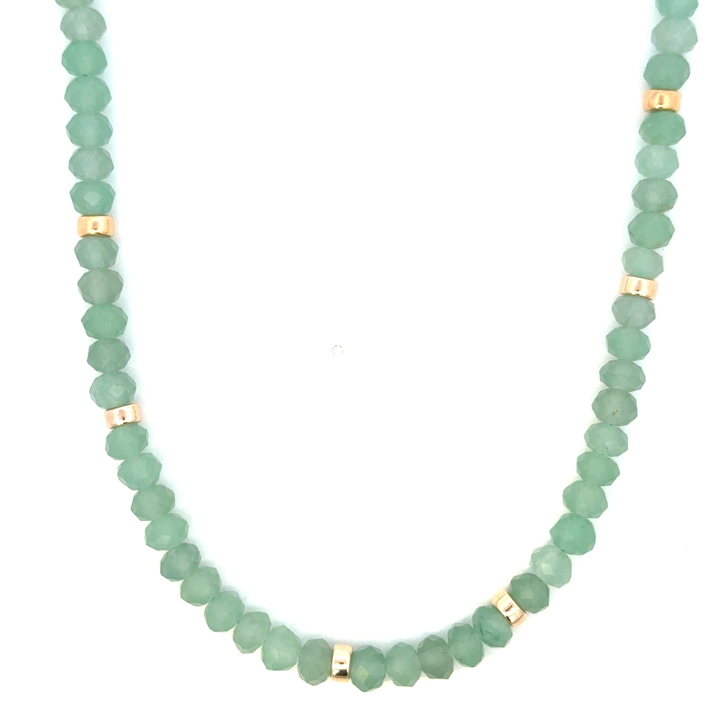 6mm Green Aventurine Necklace with GF Accents