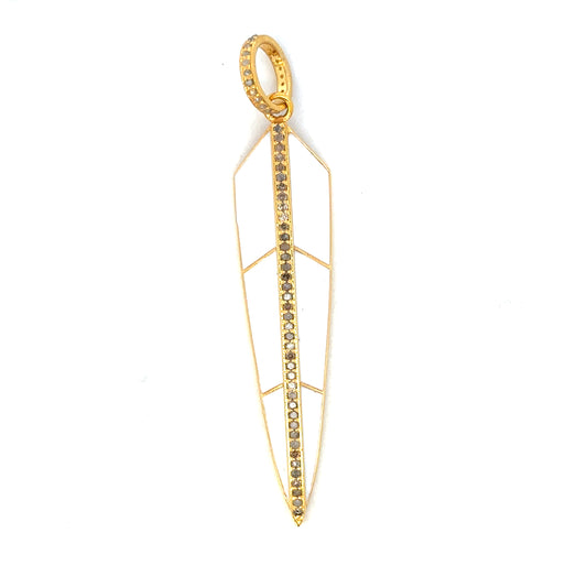 Vermeil Enamel Feather Pendant