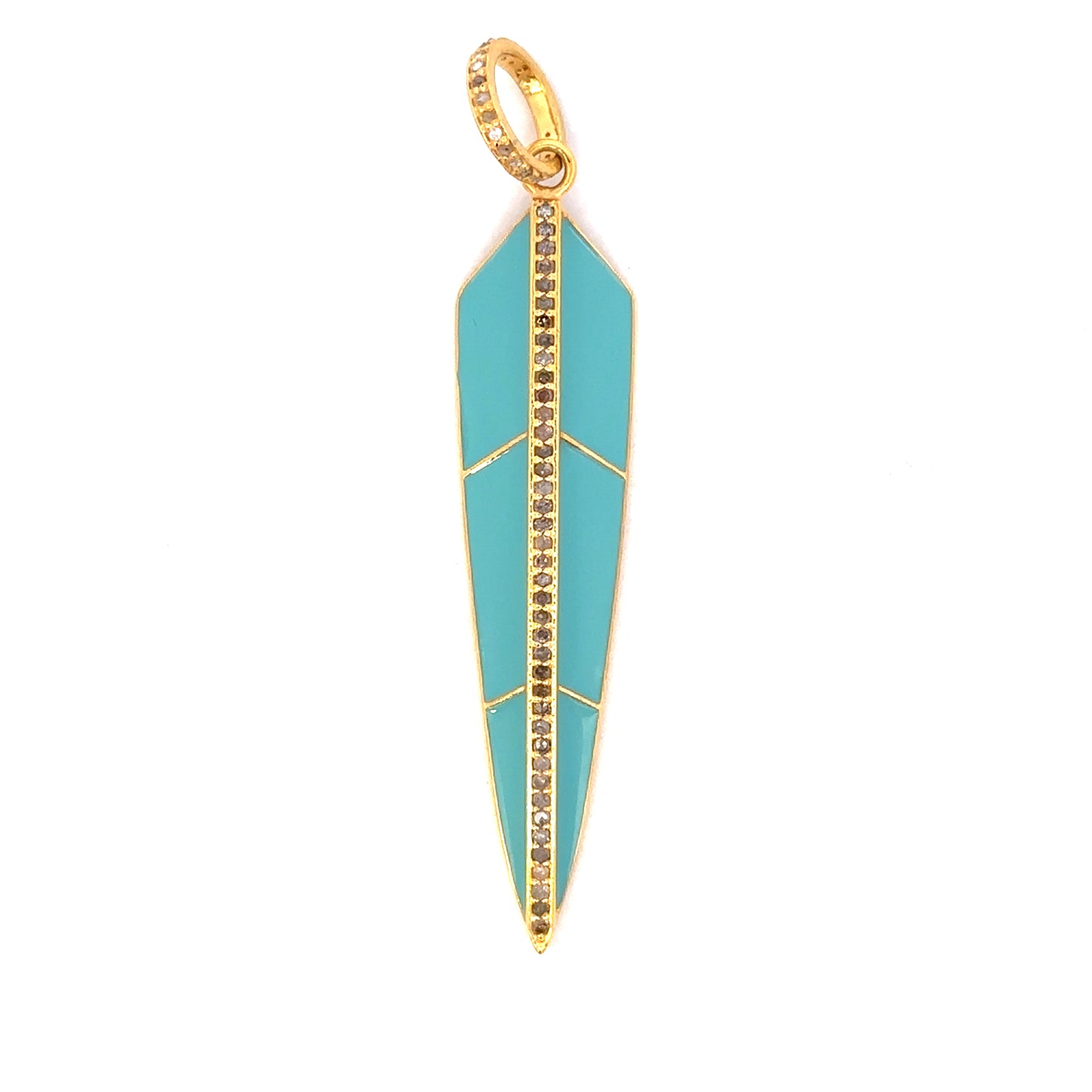 Vermeil Enamel Feather Pendant