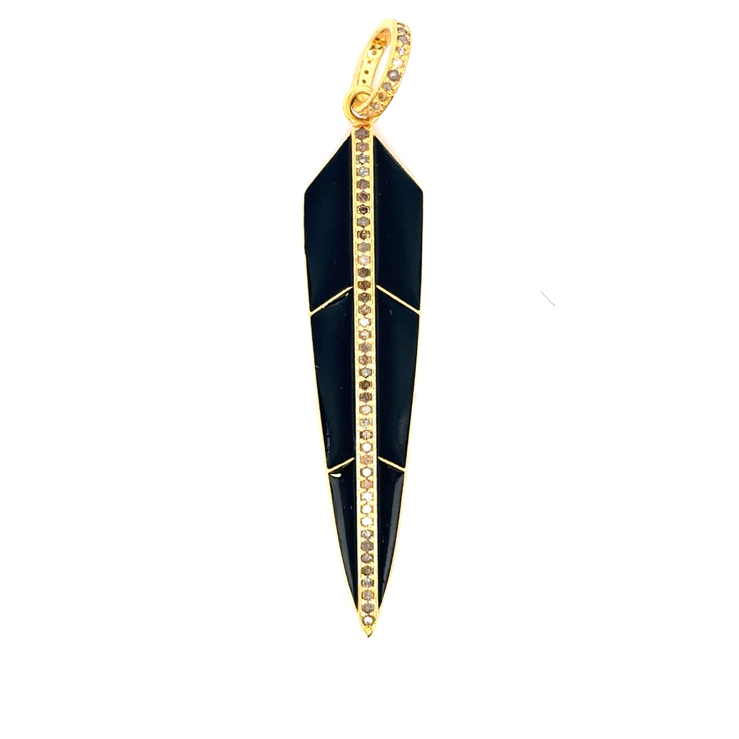 Vermeil Enamel Feather Pendant