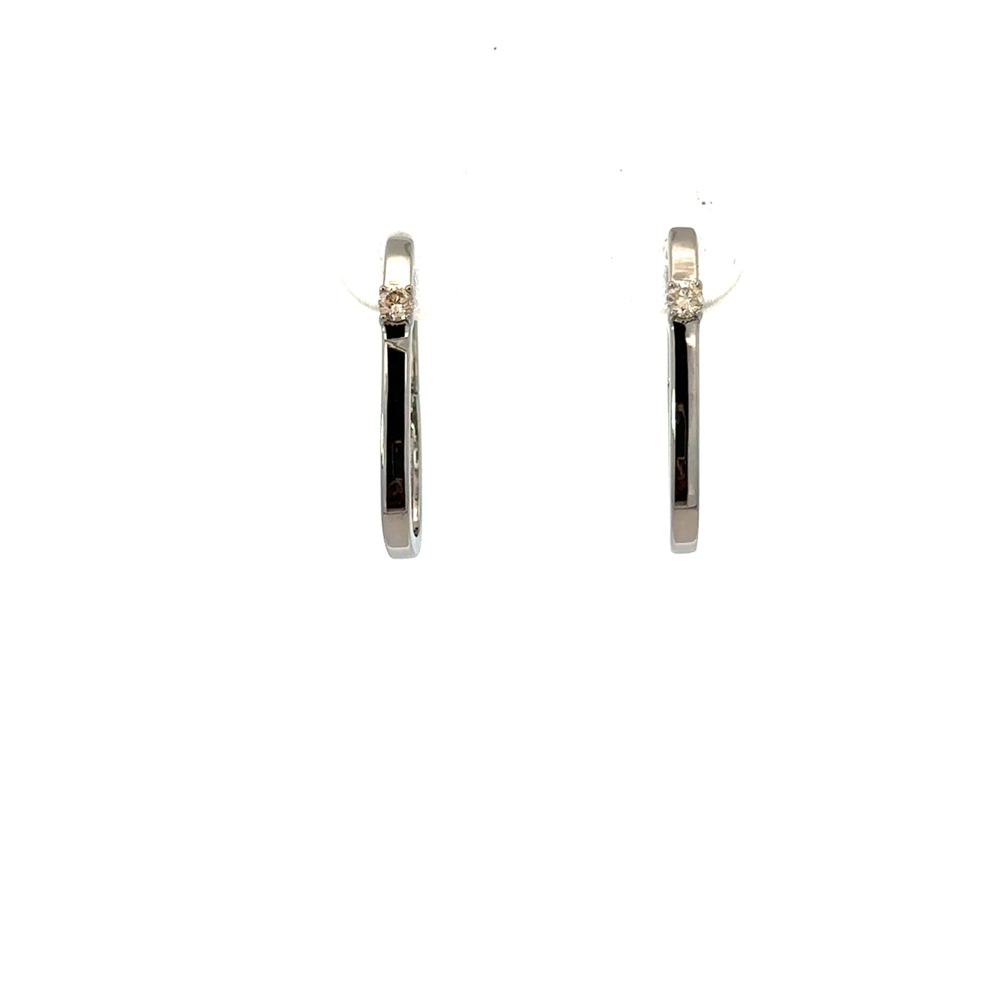 Paper Clip Earring with Single Diamond Accent