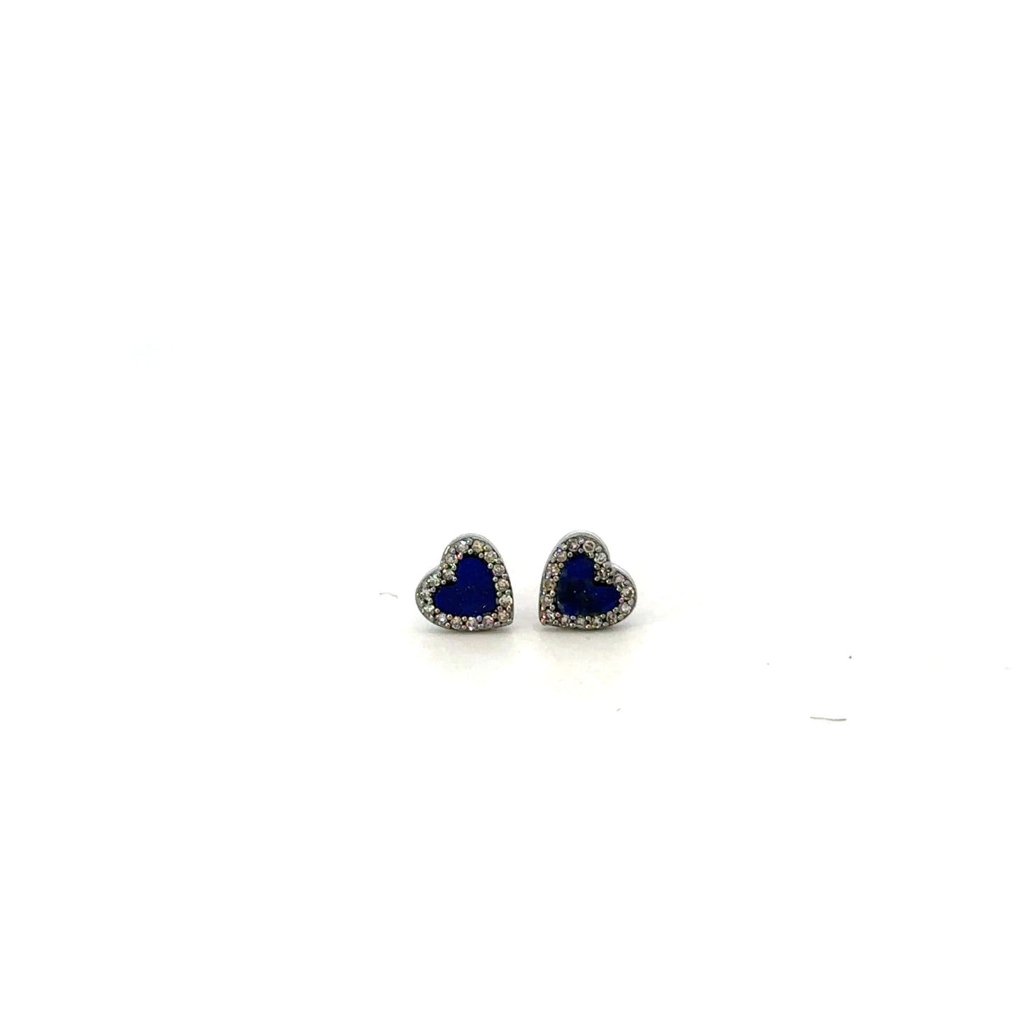 Heart Stud with Pave Border
