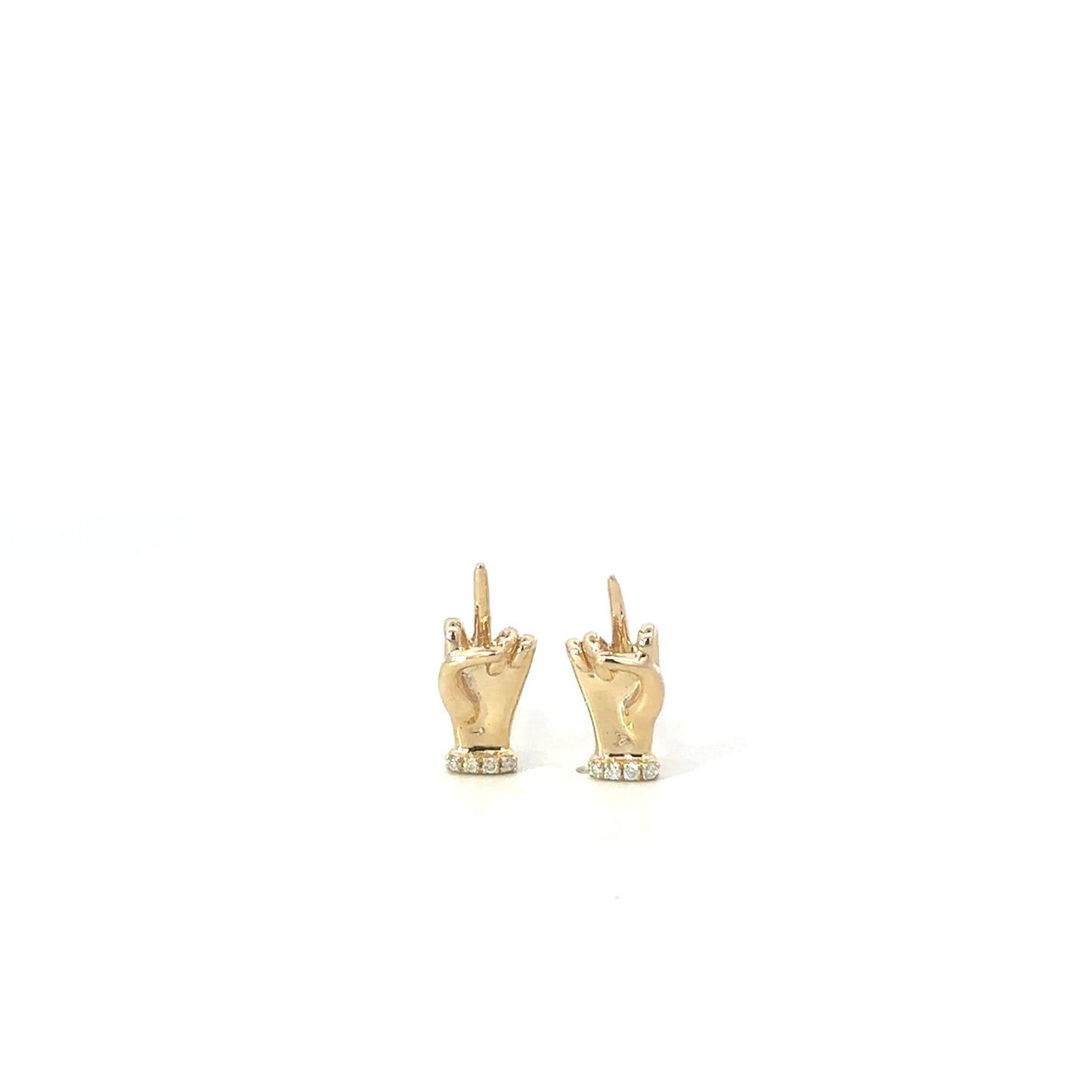 Yellow Gold F U Earrings