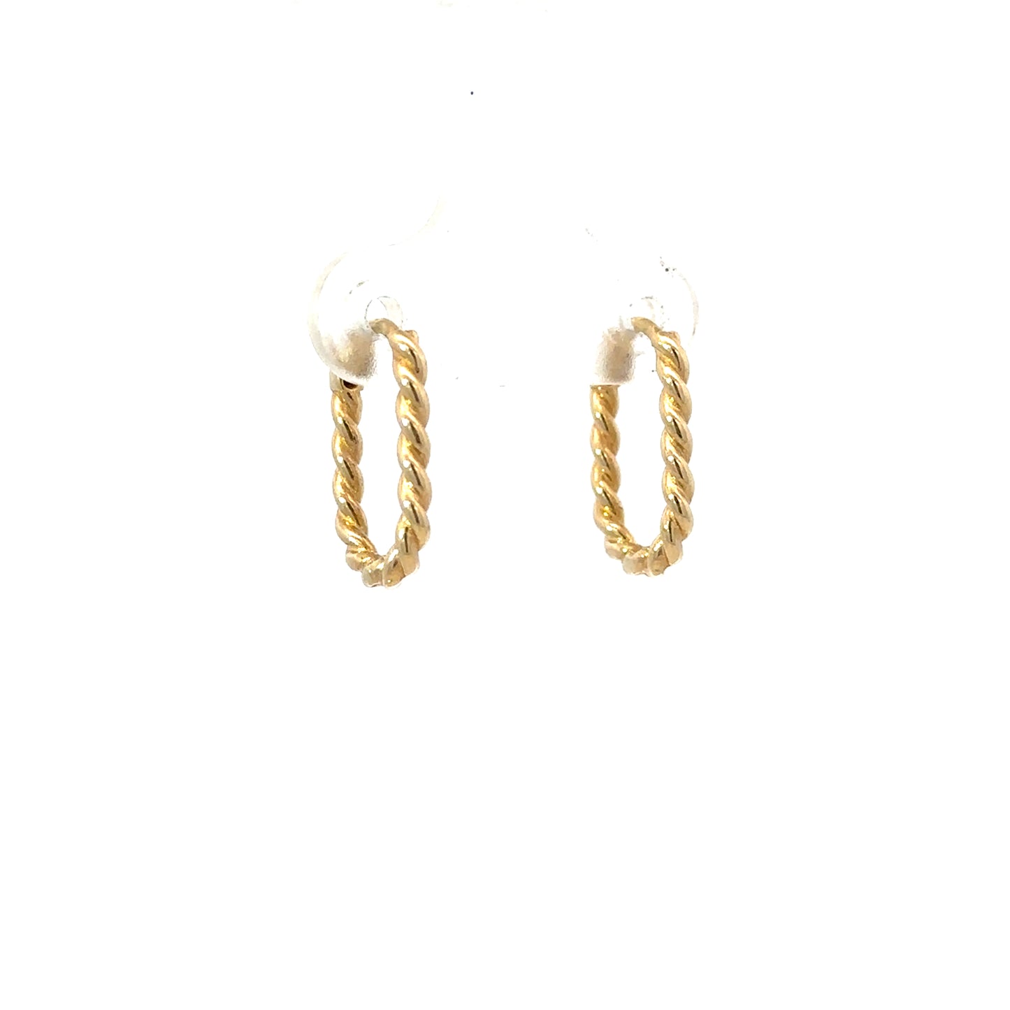 Yellow Gold Twisted Paper Clip Earring