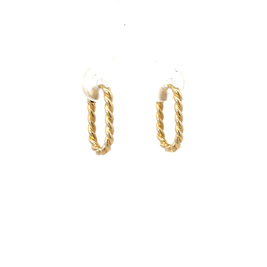 Yellow Gold Twisted Paper Clip Earring