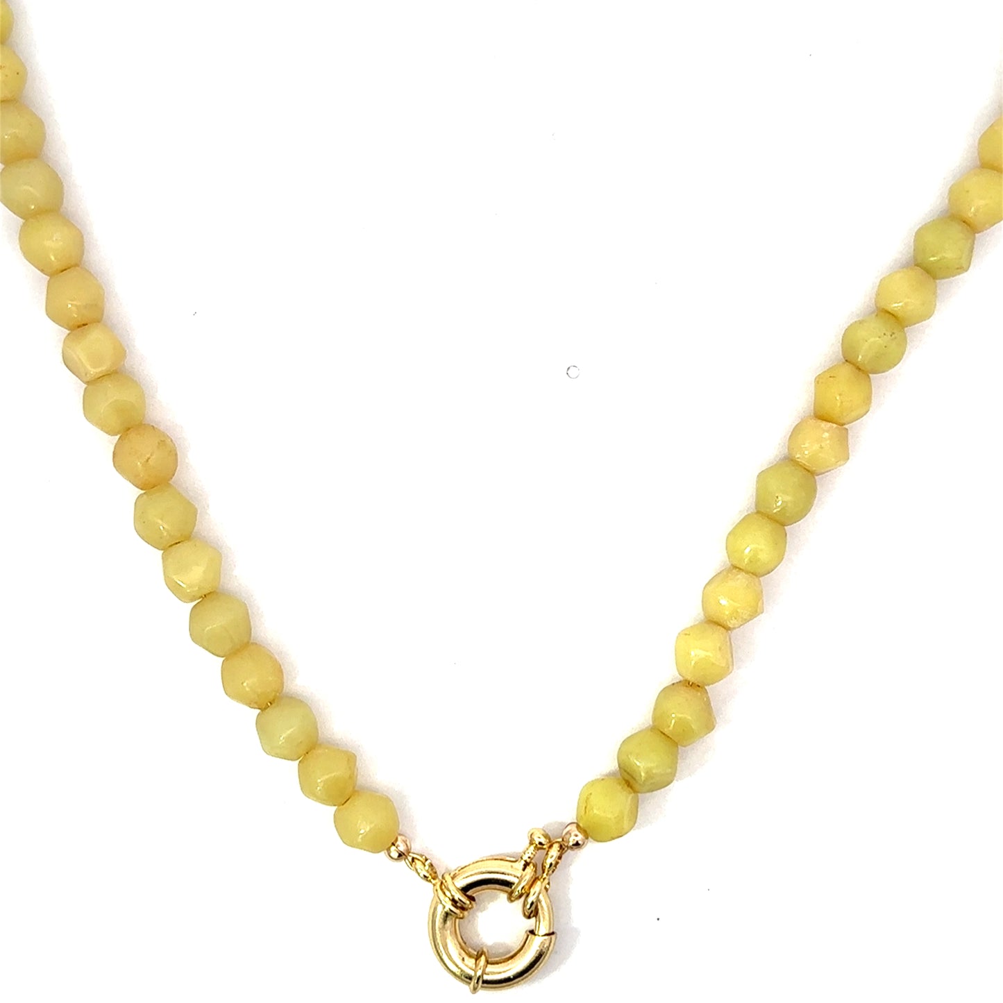 Glass Bead Necklace with Medium Vermeil Mariner Clasp