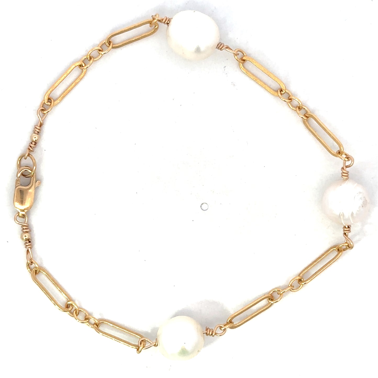 GF Vintage Paper Clip and Pearl Bracelet