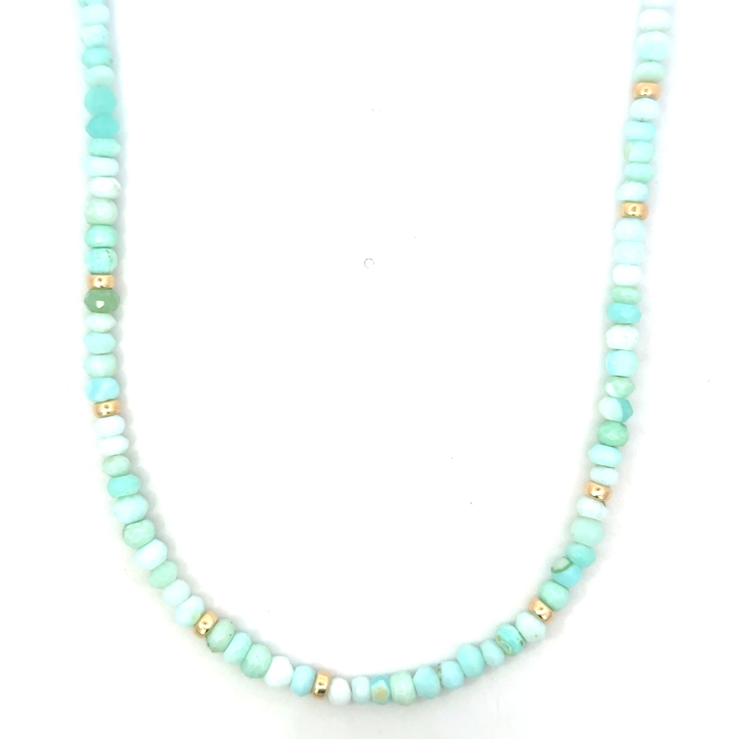 Colored Crystal Bead Necklace with GF Accents
