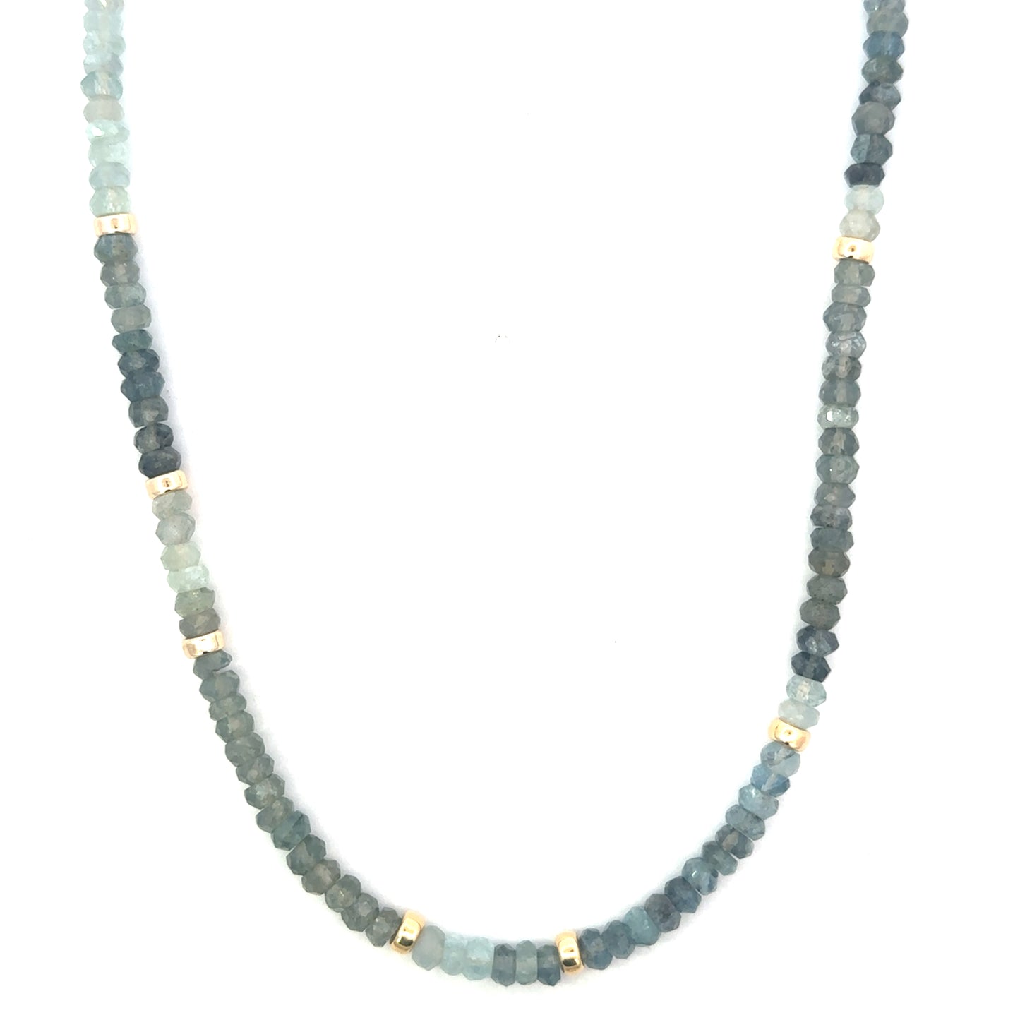 Colored Crystal Bead Necklace with GF Accents
