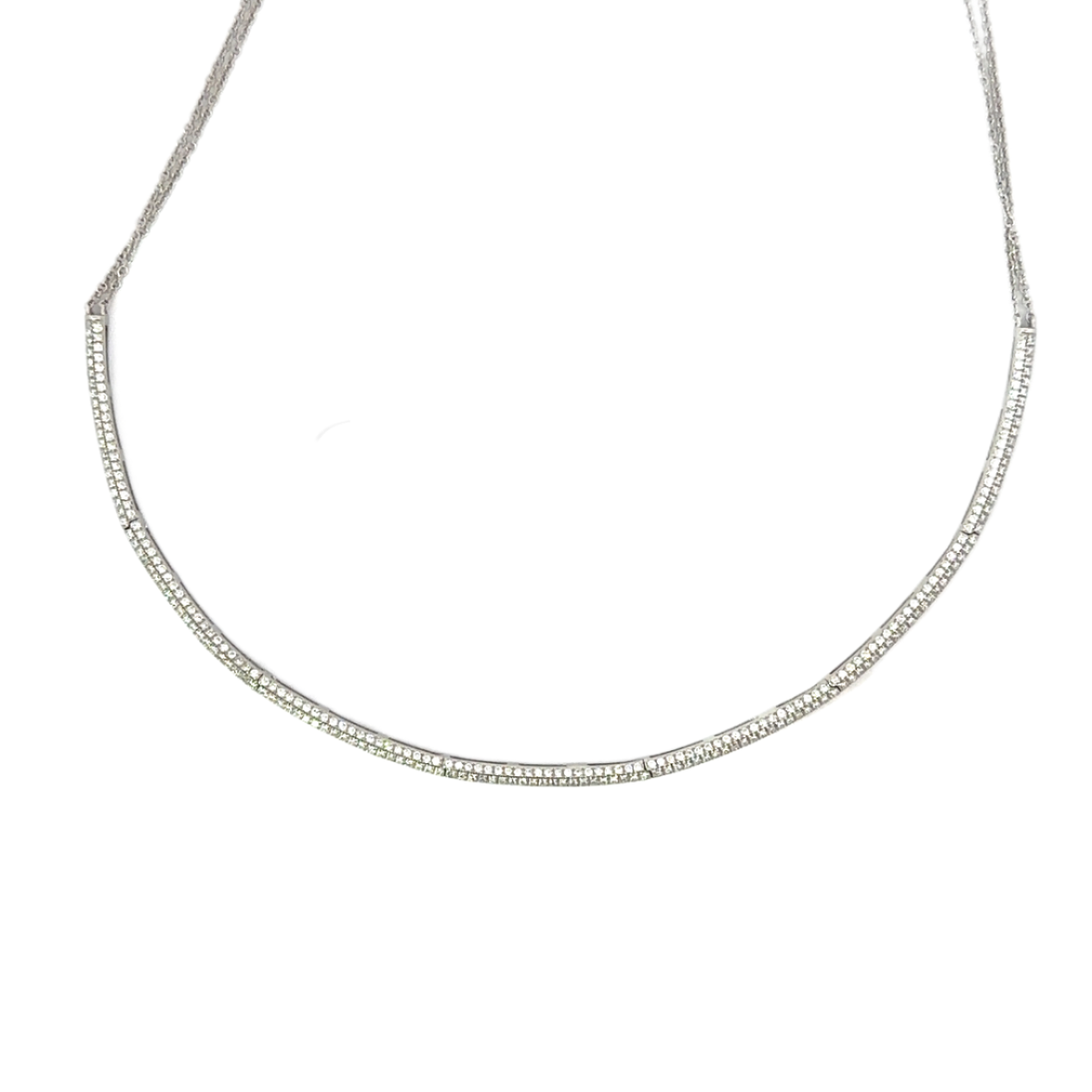 Pave Diamond Tiny Tube Necklace