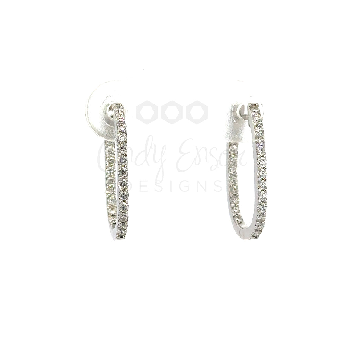 Pave Double Sided Paper Clip Earring