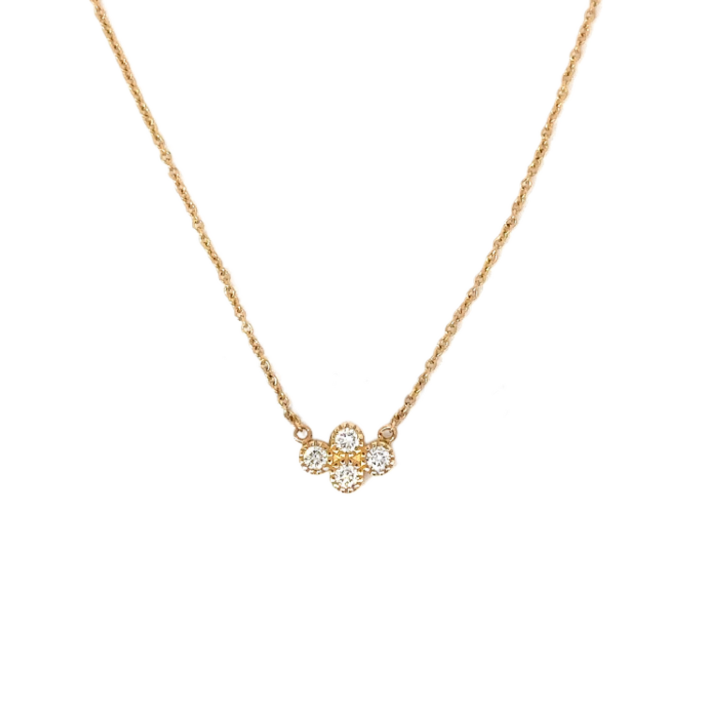 4 Diamond Dot Cluster Necklace