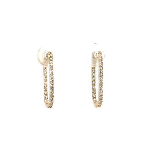 Pave Double Sided Paper Clip Earring