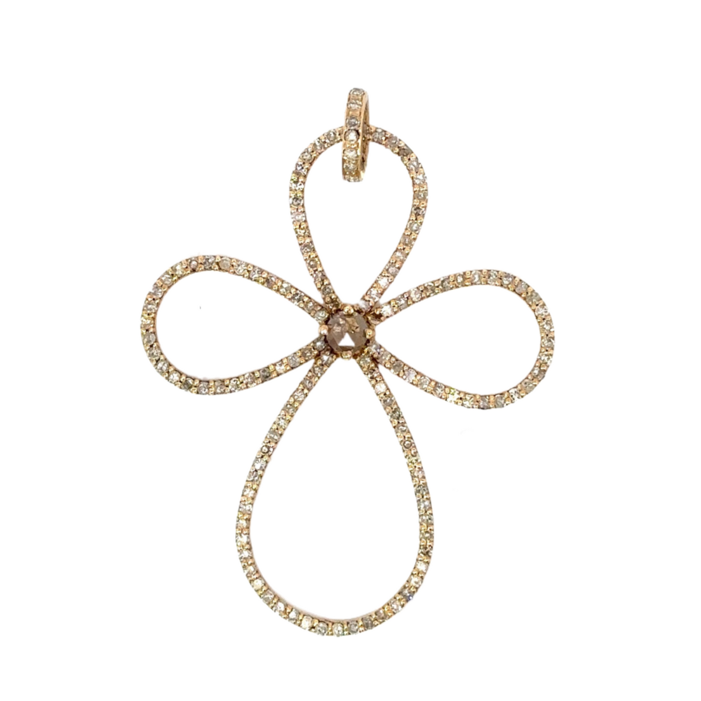 Pave Diamond Angel Cross Pendant