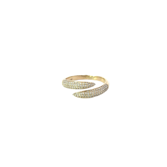 Pave Diamond Overlapping Ring