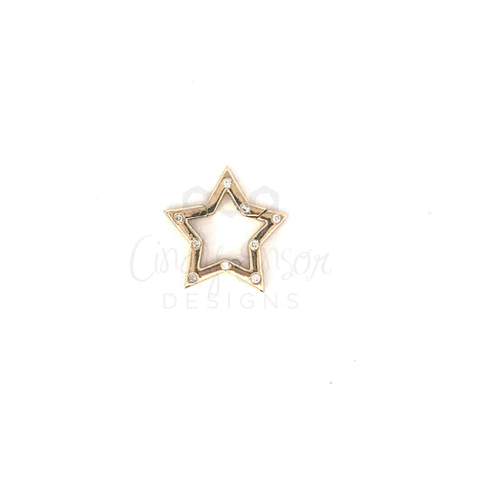 Yellow Gold Star Shaped Bail with Diamonds