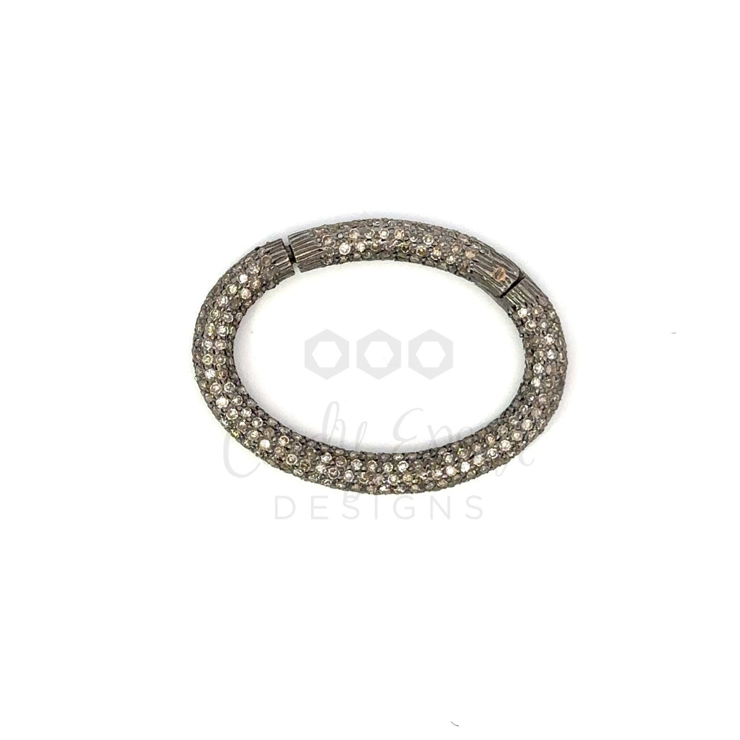 Sterling Pave Oval Bail Large