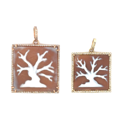 Square Tree of Life Cameo Pendant