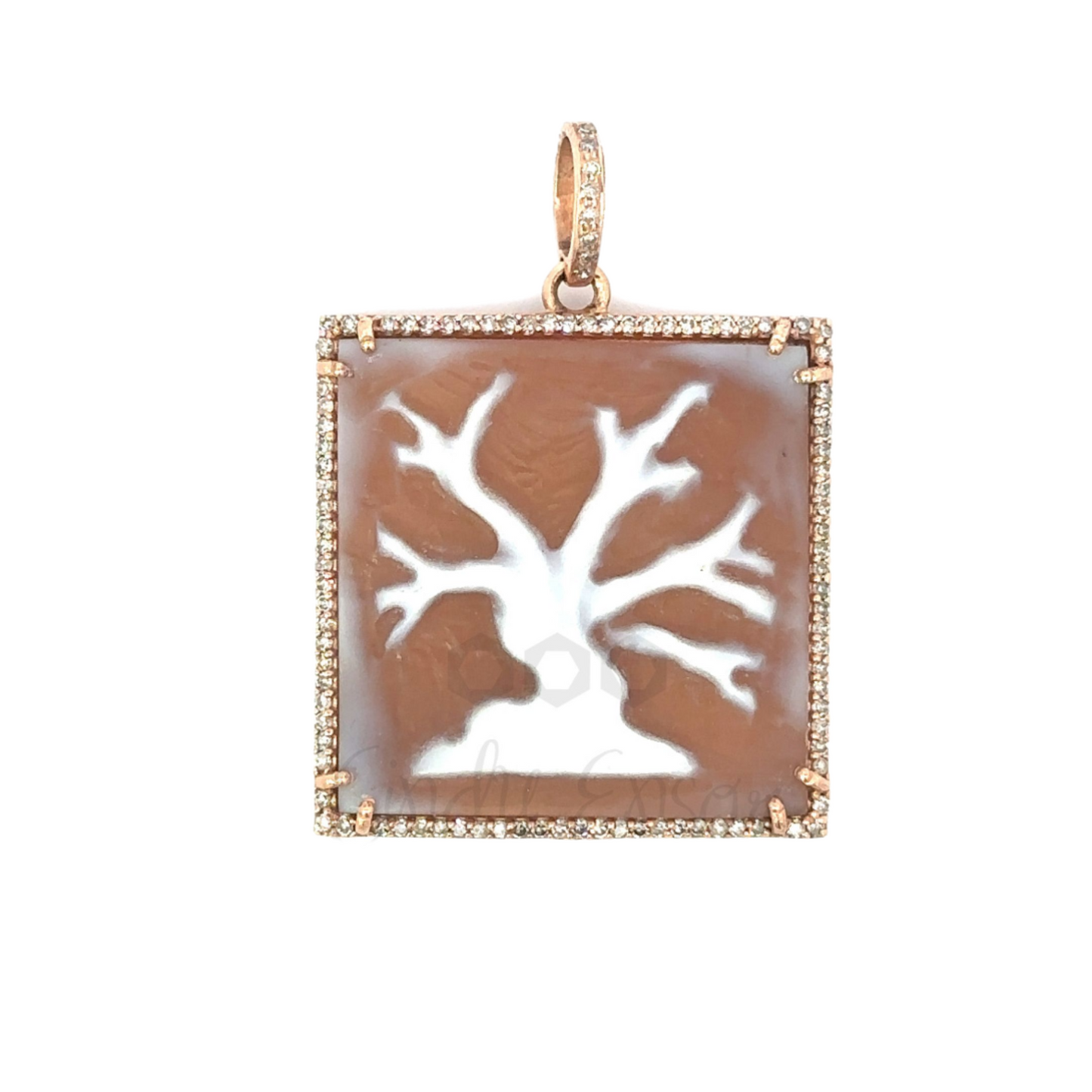 Square Tree of Life Cameo Pendant