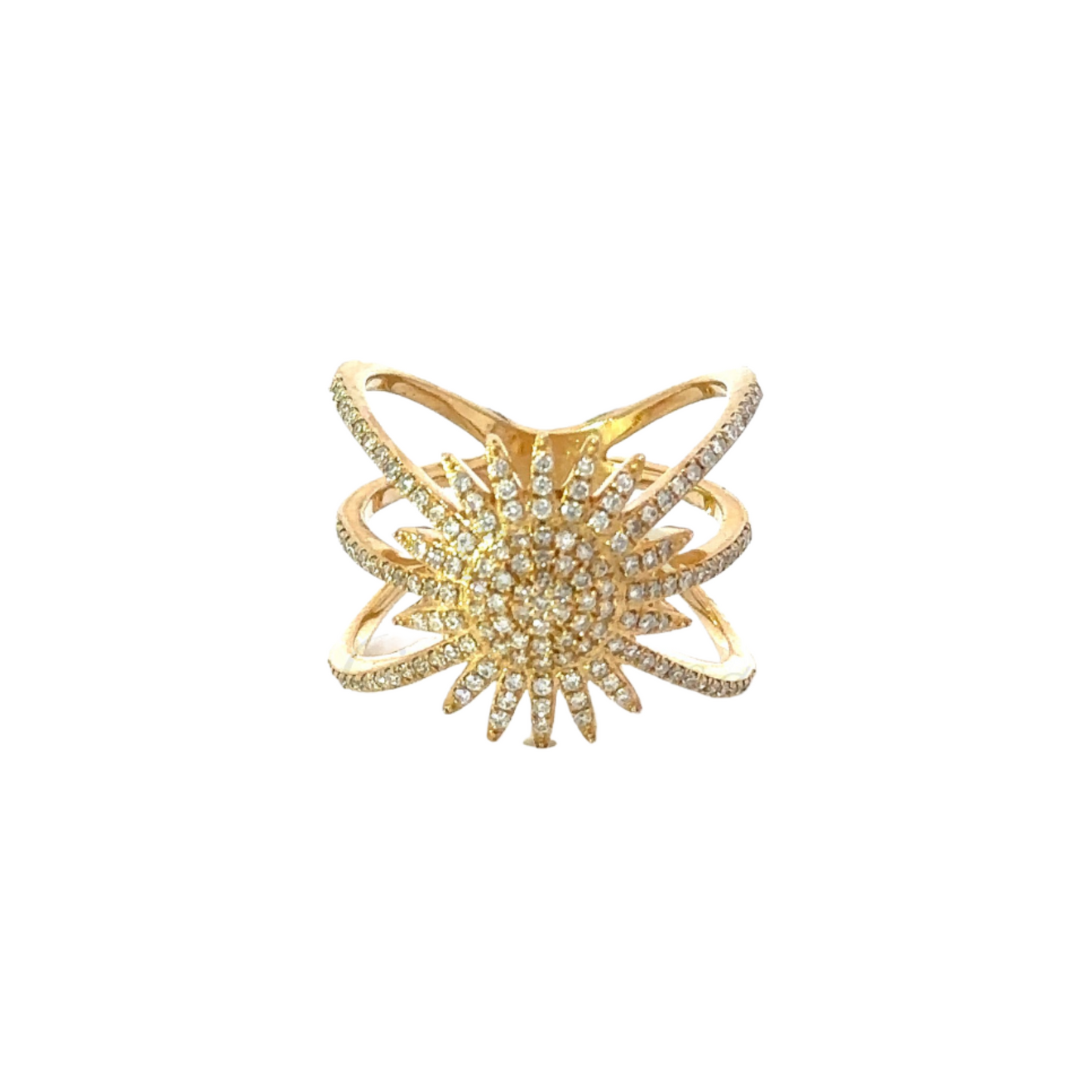 Pave Diamond Sunburst Ring