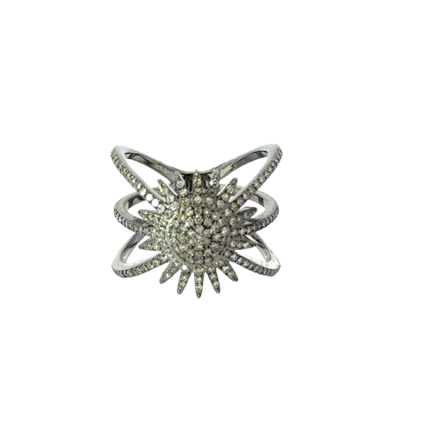 Pave Diamond Sunburst Ring