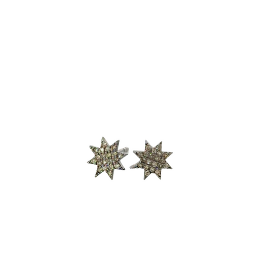 Pave Diamond 8 Point Star Stud