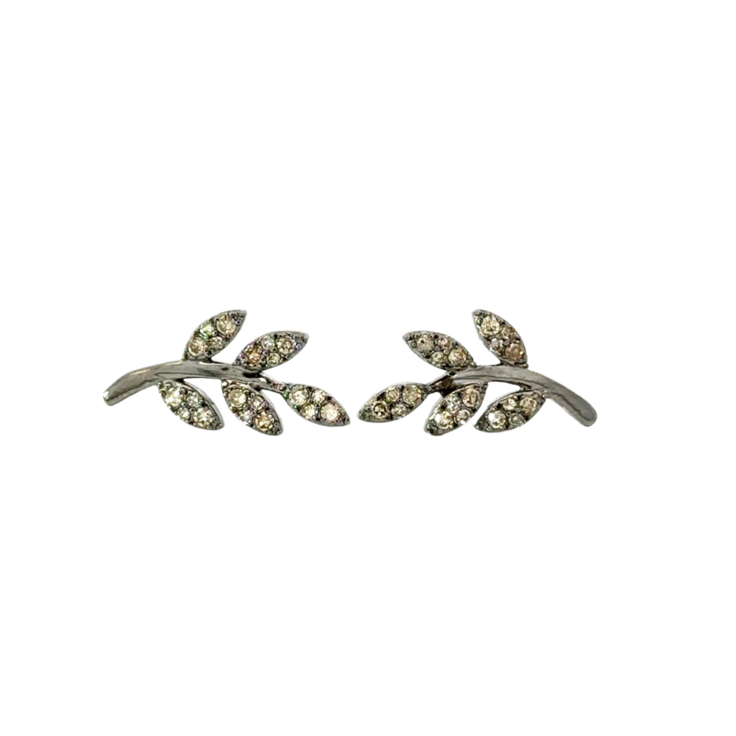 Pave Diamond Fig Leaf Earring