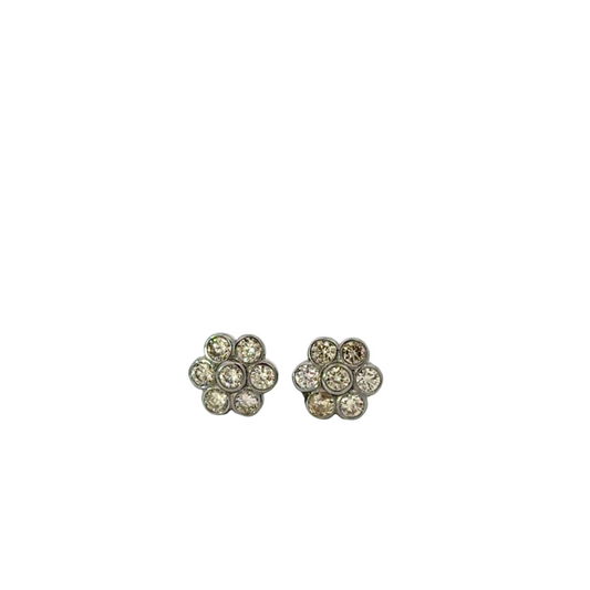 Diamond Flower Earring