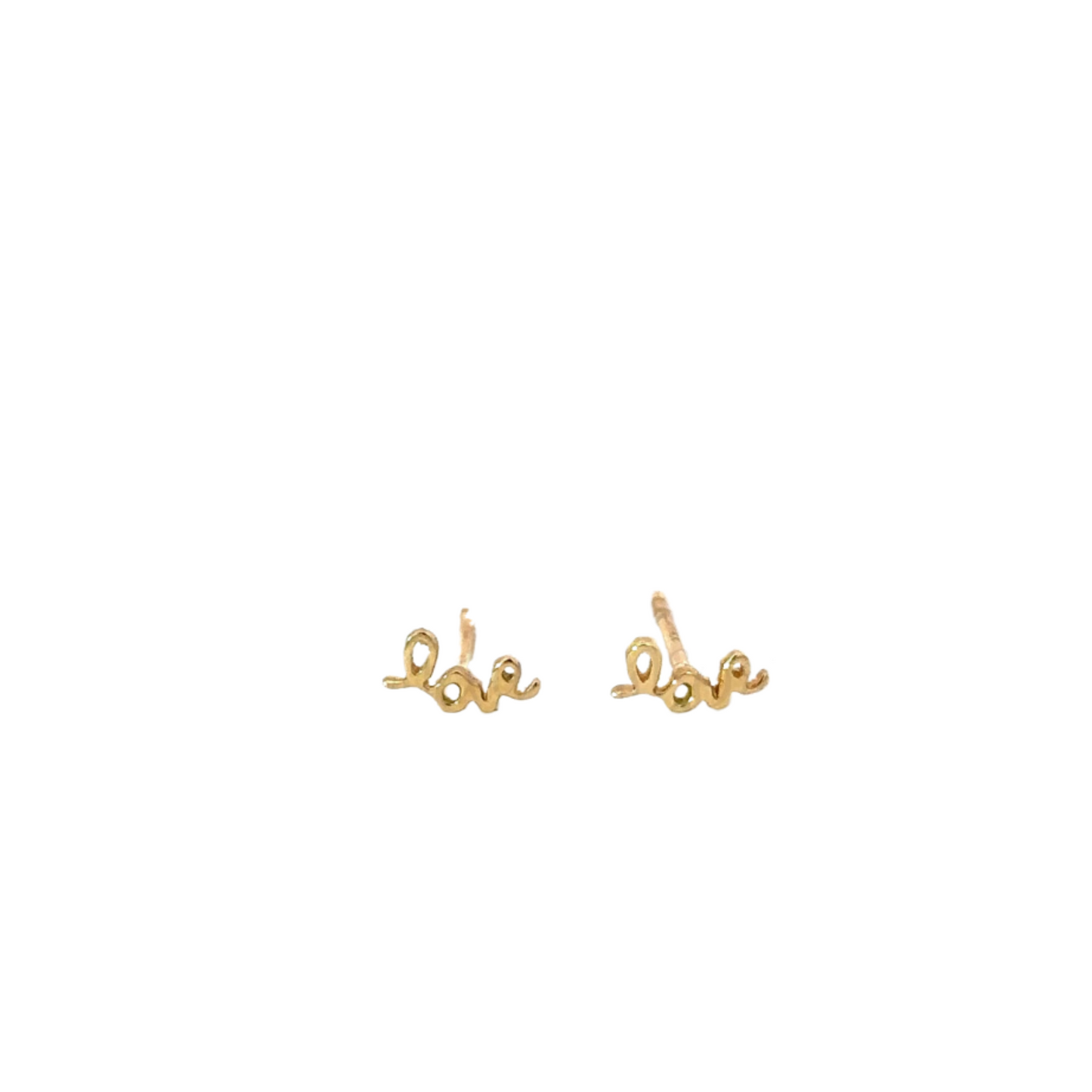 Cursive "LOVE" Stud