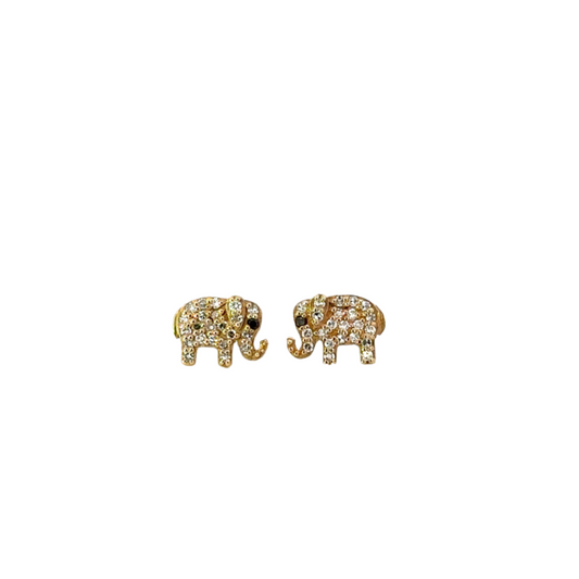 Pave Diamond Elephant Earring