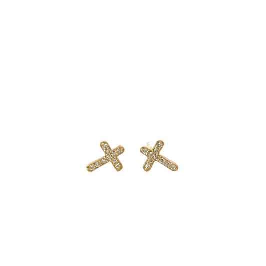 Pave Diamond Cross Stud