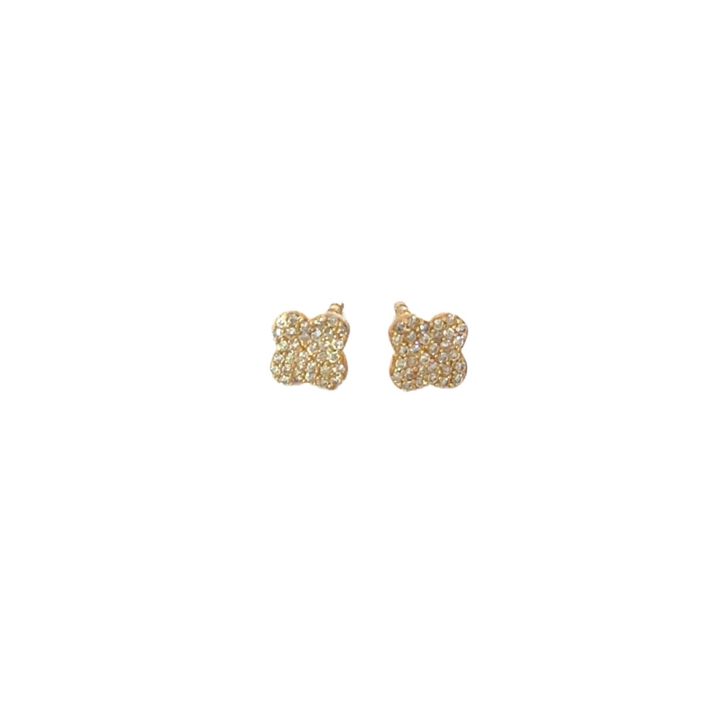 Pave Diamond Clover Earrings