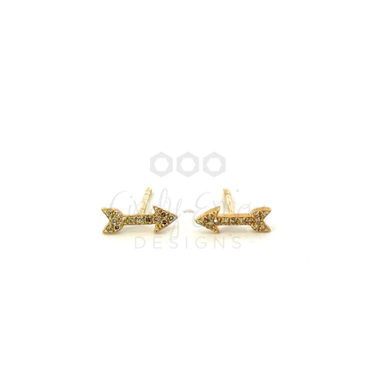 Pave Diamond Arrow Stud Earring