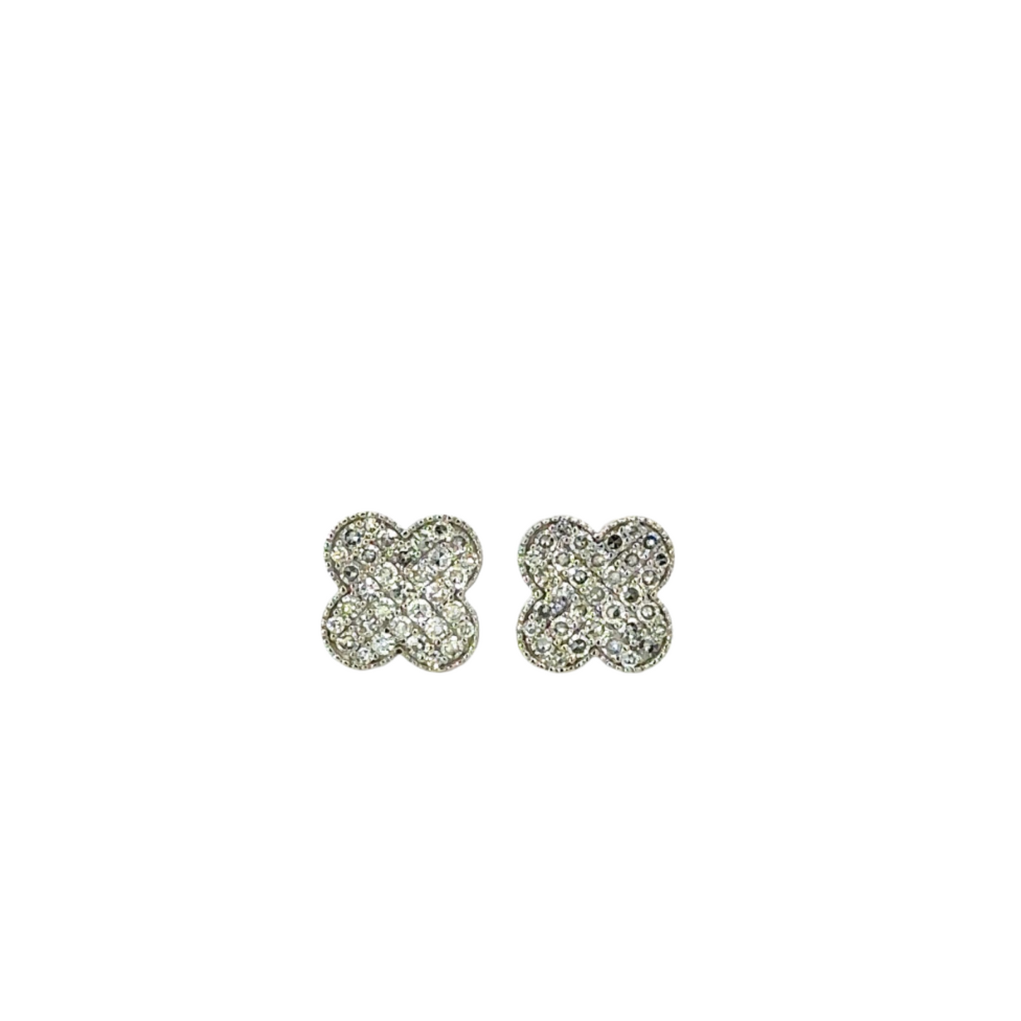 Pave Diamond Clover Earrings