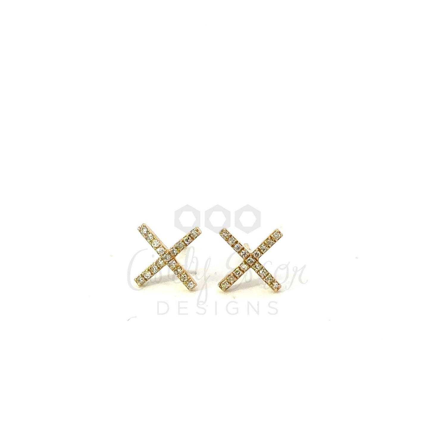 Pave Diamond X Studs