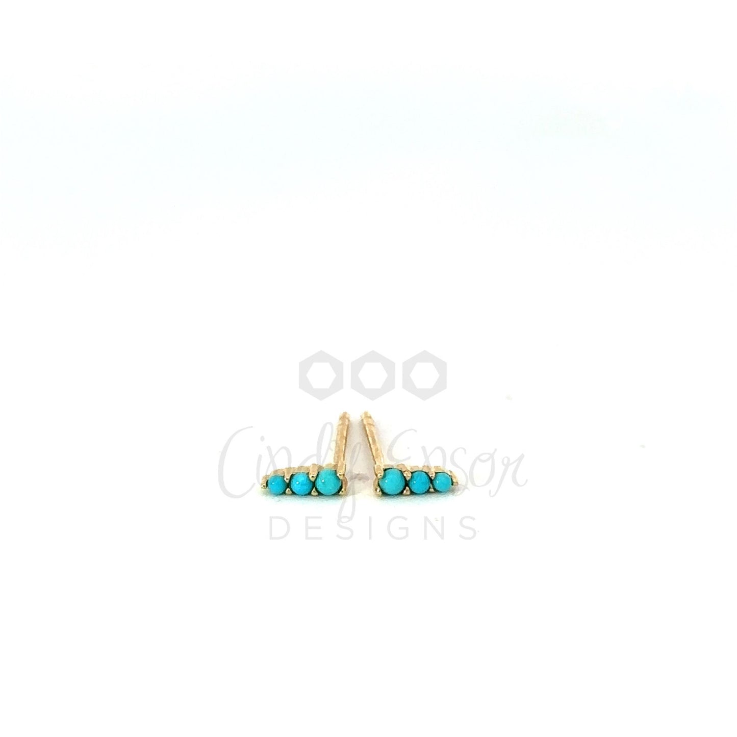 Descending Turquoise Dot Stud