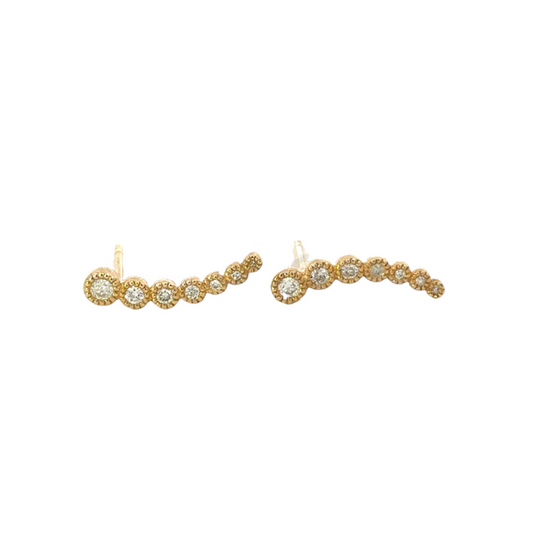 Milgrain Diamond Climber Earring