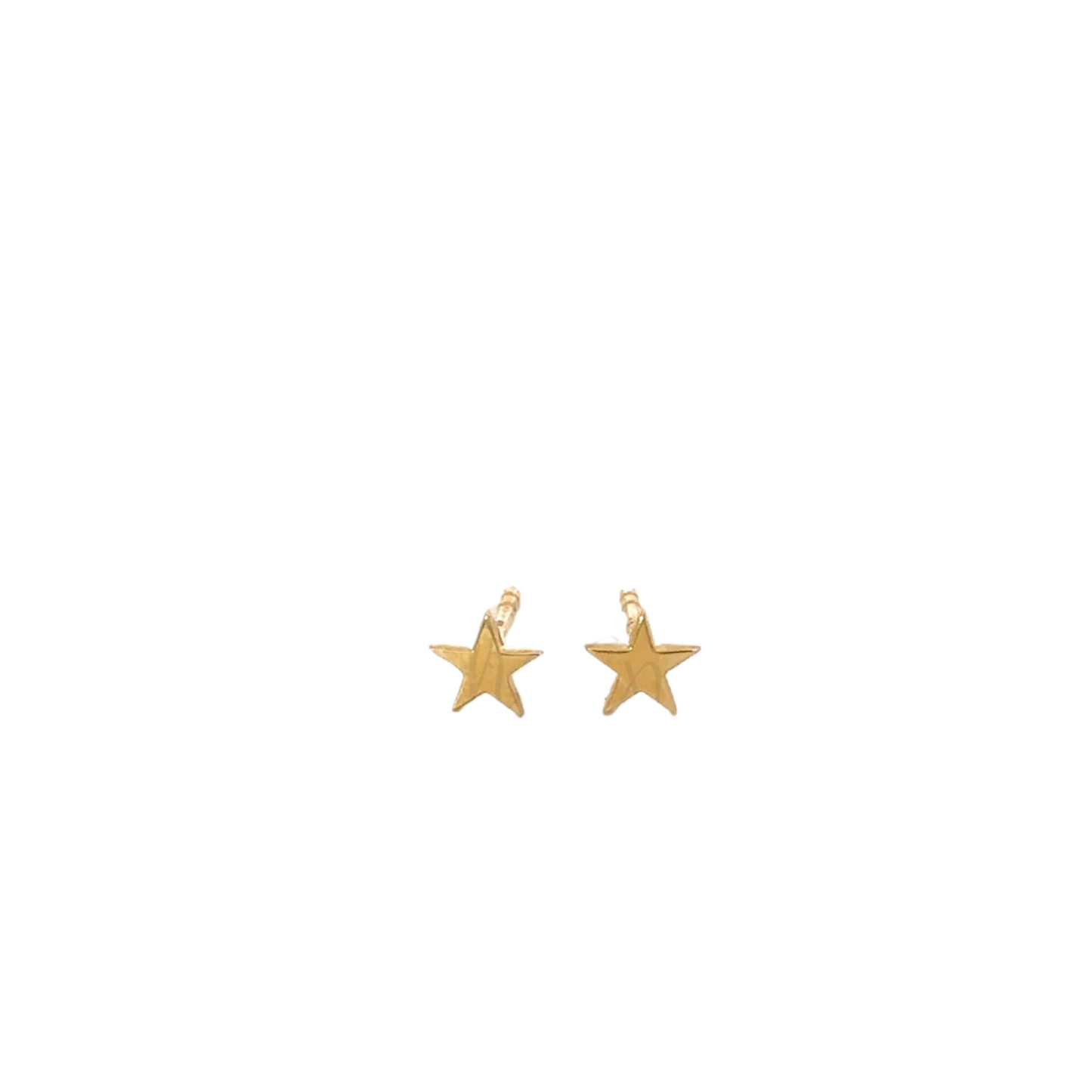 Single Yellow Gold Plain Star Stud