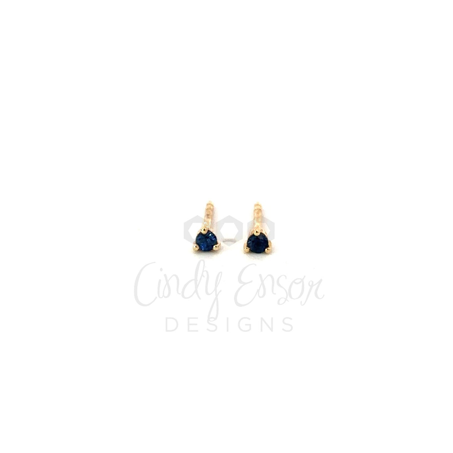 Prong Set Blue Sapphire Stud