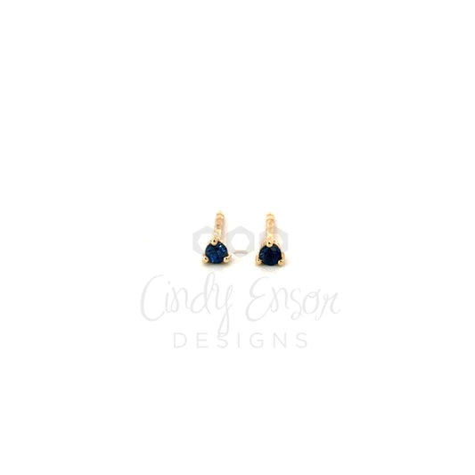 Prong Set Blue Sapphire Stud