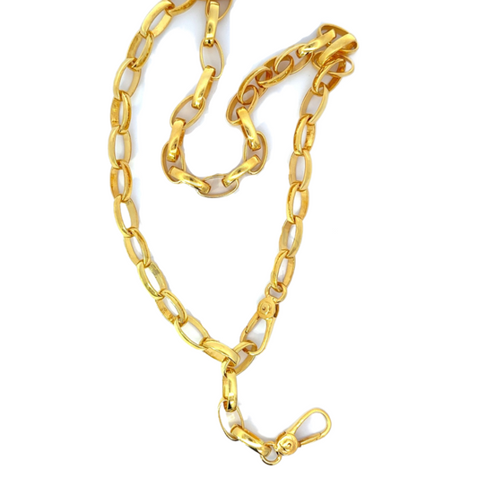 Gold Vermeil Rounded Link Necklace with Lobster Clasps