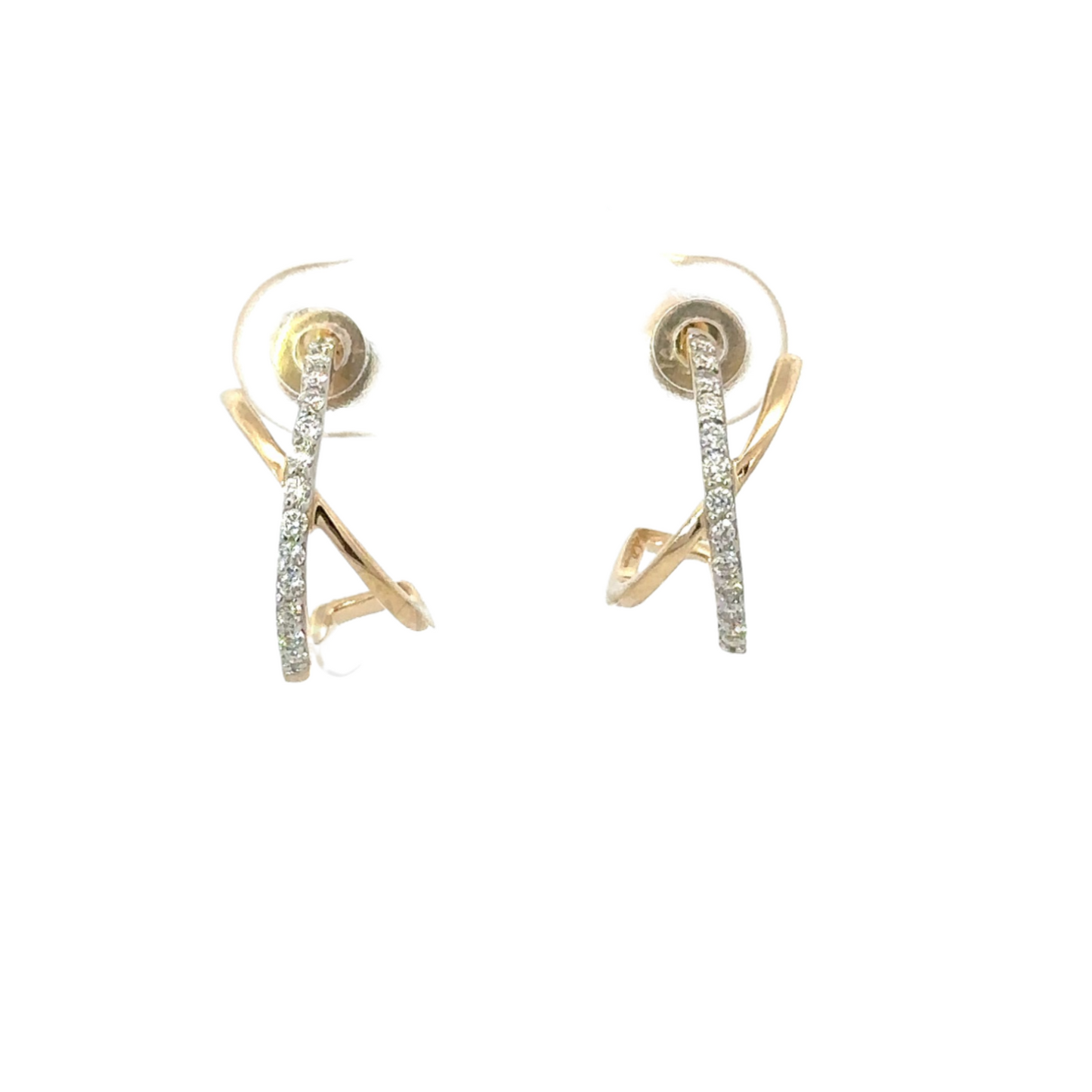 Pave Diamond Crossover Earring