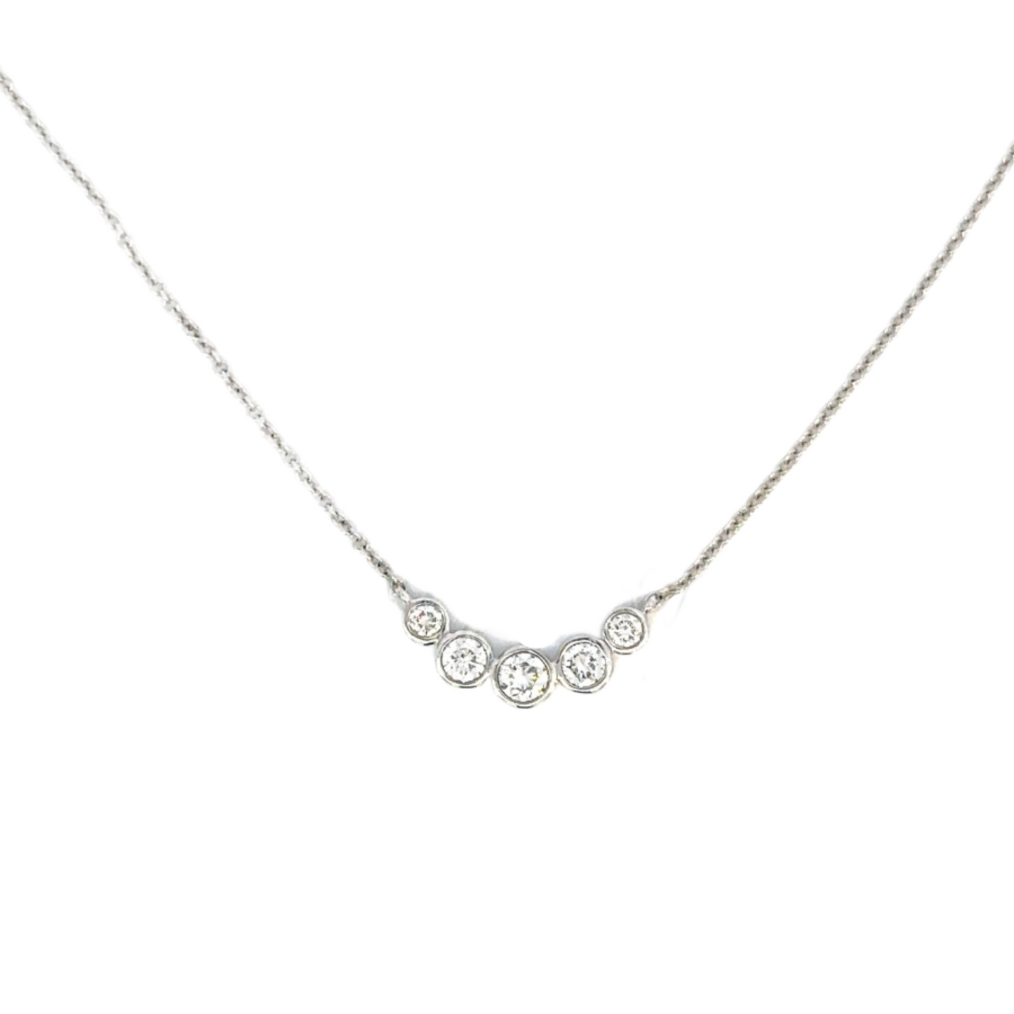 Five Bezeled Diamond Necklace