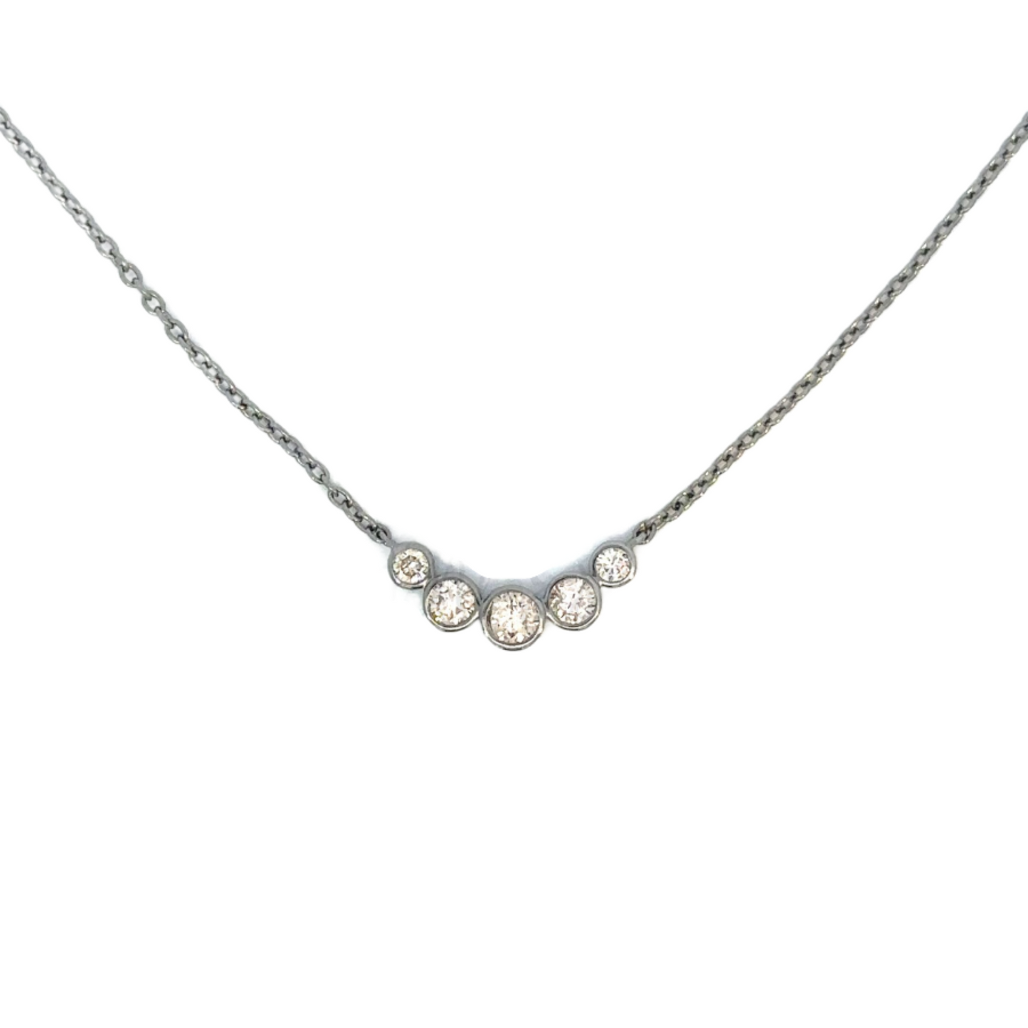 Five Bezeled Diamond Necklace