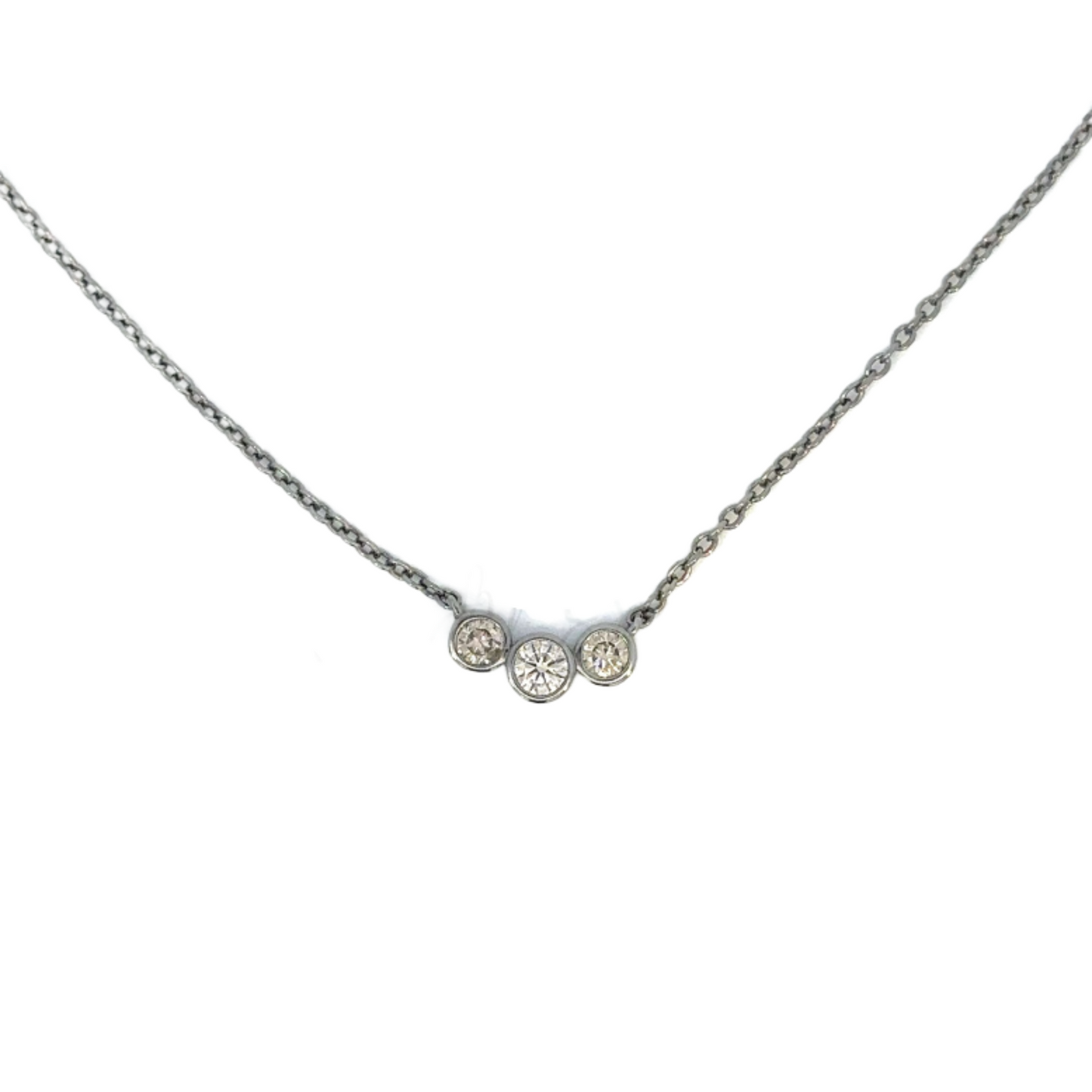 Triple Bezeled Diamond Necklace