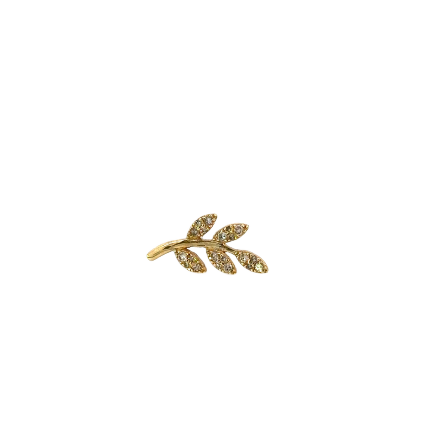 Pave Diamond Fig Leaf Earring