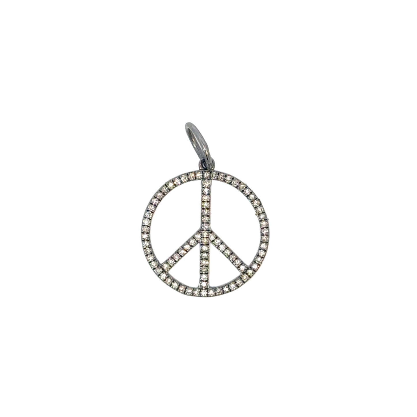 Pave Diamond Peace Sign Pendant